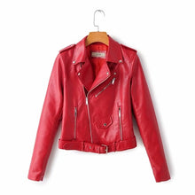 Load image into Gallery viewer, New Arrival 2020 brand Winter Autumn Motorcycle leather jackets yellow leather jacket women leather coat slim PU jacket Leather