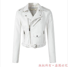 Load image into Gallery viewer, New Arrival 2020 brand Winter Autumn Motorcycle leather jackets yellow leather jacket women leather coat slim PU jacket Leather