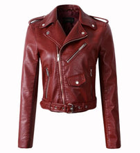 Load image into Gallery viewer, New Arrival 2020 brand Winter Autumn Motorcycle leather jackets yellow leather jacket women leather coat slim PU jacket Leather