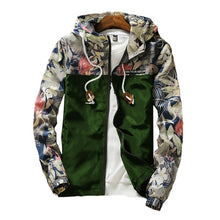 Load image into Gallery viewer, Women's Hooded Jackets 2020 Spring Causal Flowers Windbreaker Women Basic Jackets Coats Zipper Lightweight Jackets Bomber Famale